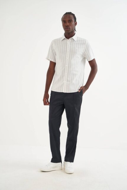 Camisa Linho Listrada Relax Colcci