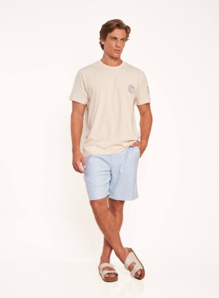 Camiseta Linho Bordada Colcci