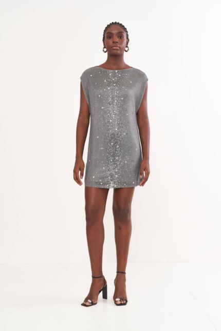 Vestido Tule com Aplicação Colcci